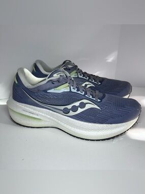 Saucony Women's Triumph 21 Running Shoes, Iris/Fern Size 10
